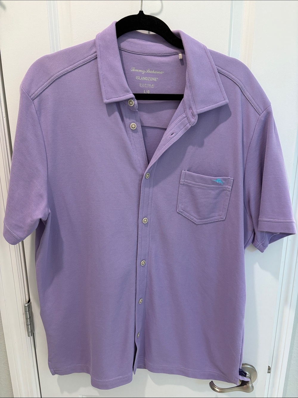 Tommy Bahama Men’s Lavender Short-Sleeve Button Down Shirt